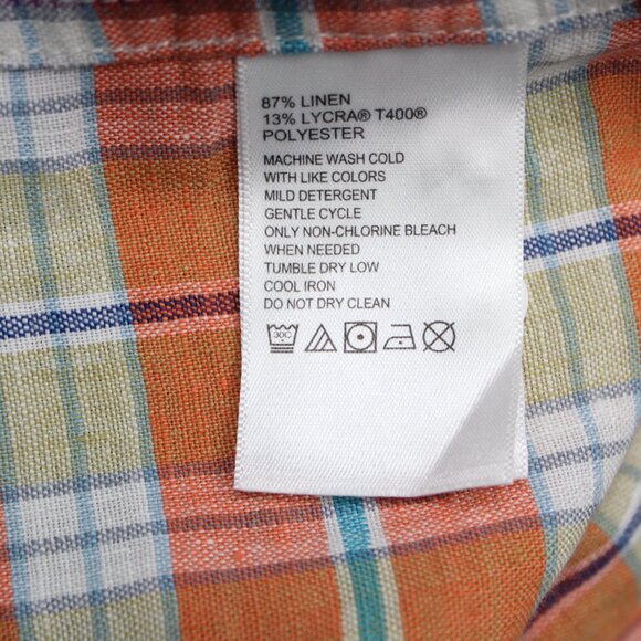 Tommy Bahama Shirt NWT Mens 2XL XXL Barbados Breeze Stretch L/S Linen Peach Melt - Picture 10 of 16